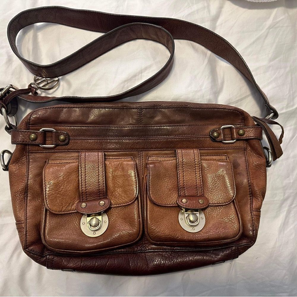 Vintage Hayden-Harnett leather messenger bag style purse